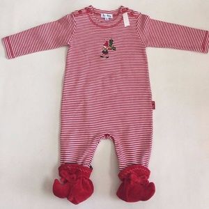 LeTop Baby Christmas Elves Knit Footed Coverall 3M